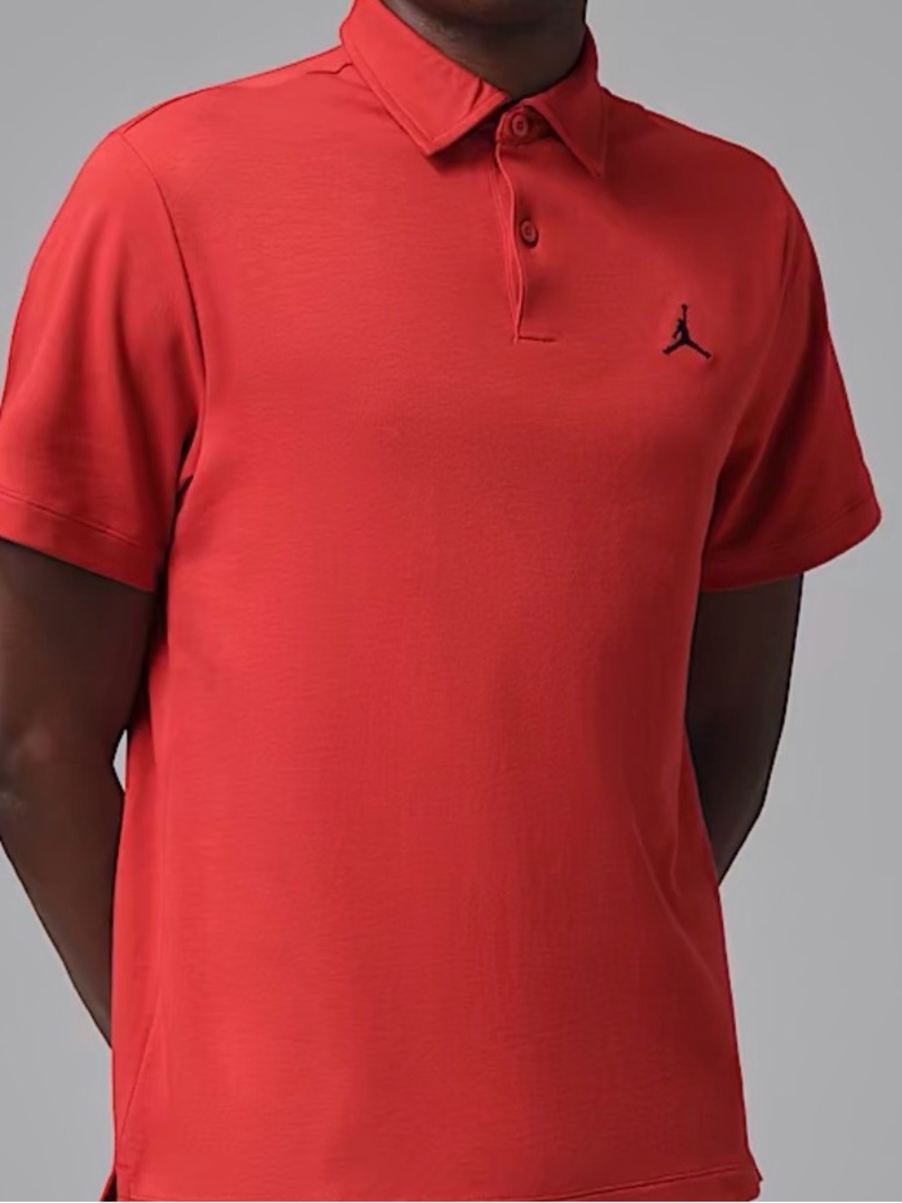Jordan Men’s Bright Red Polo with Black Jumpman - Picture 3 of 4
